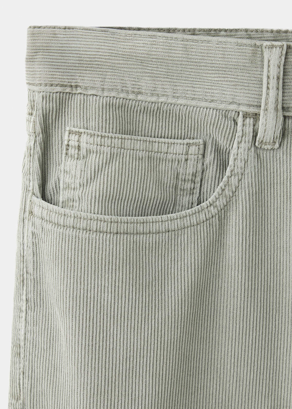Straight corduroy trousers — Khaki