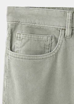 Straight corduroy trousers — Khaki 8