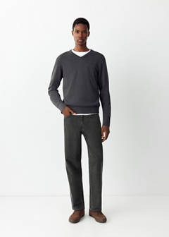 Straight corduroy trousers — Charcoal 2
