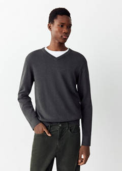 Straight corduroy trousers — Charcoal 3