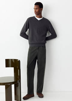Straight corduroy trousers — Charcoal 4