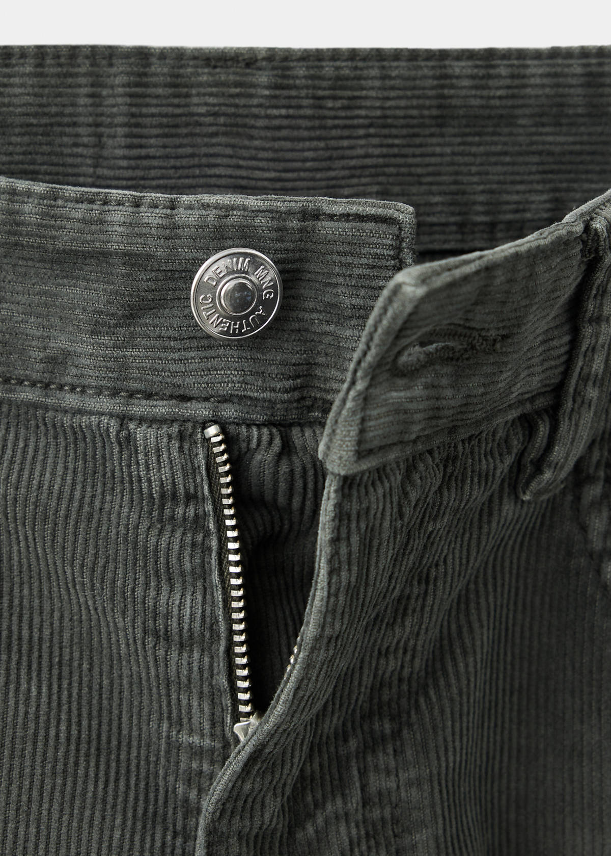 Straight corduroy trousers — Charcoal