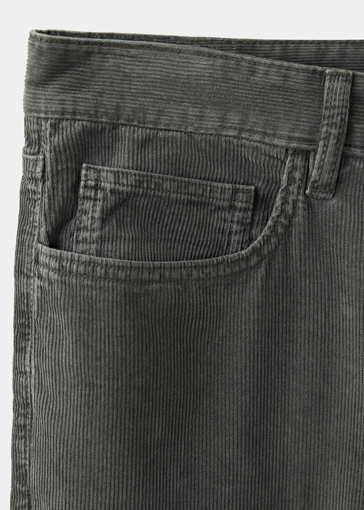 Straight corduroy trousers — Charcoal