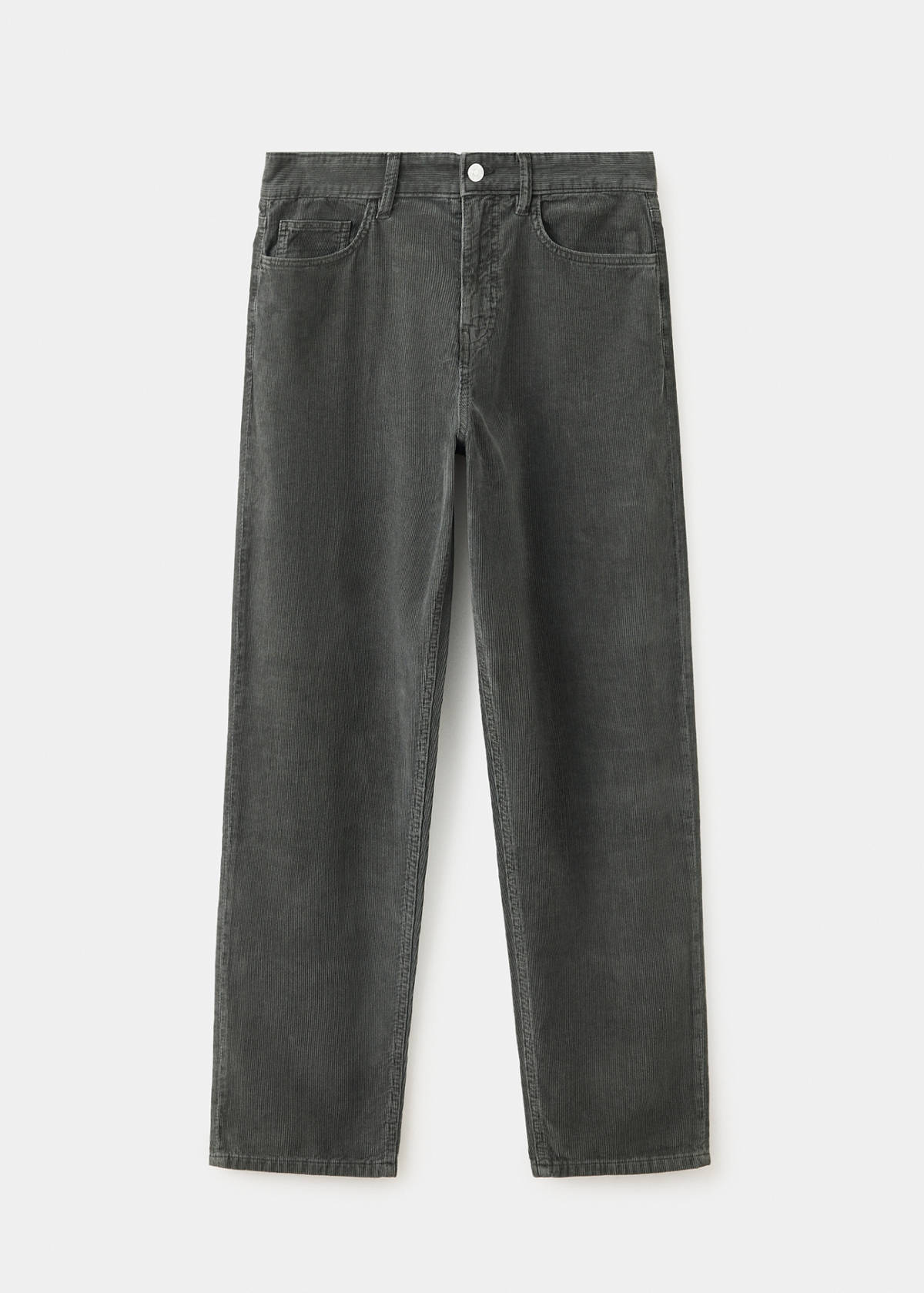 Straight corduroy trousers — Charcoal