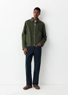 Straight corduroy trousers — Navy 3