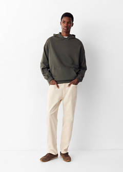 Straight corduroy trousers — Ecru 2