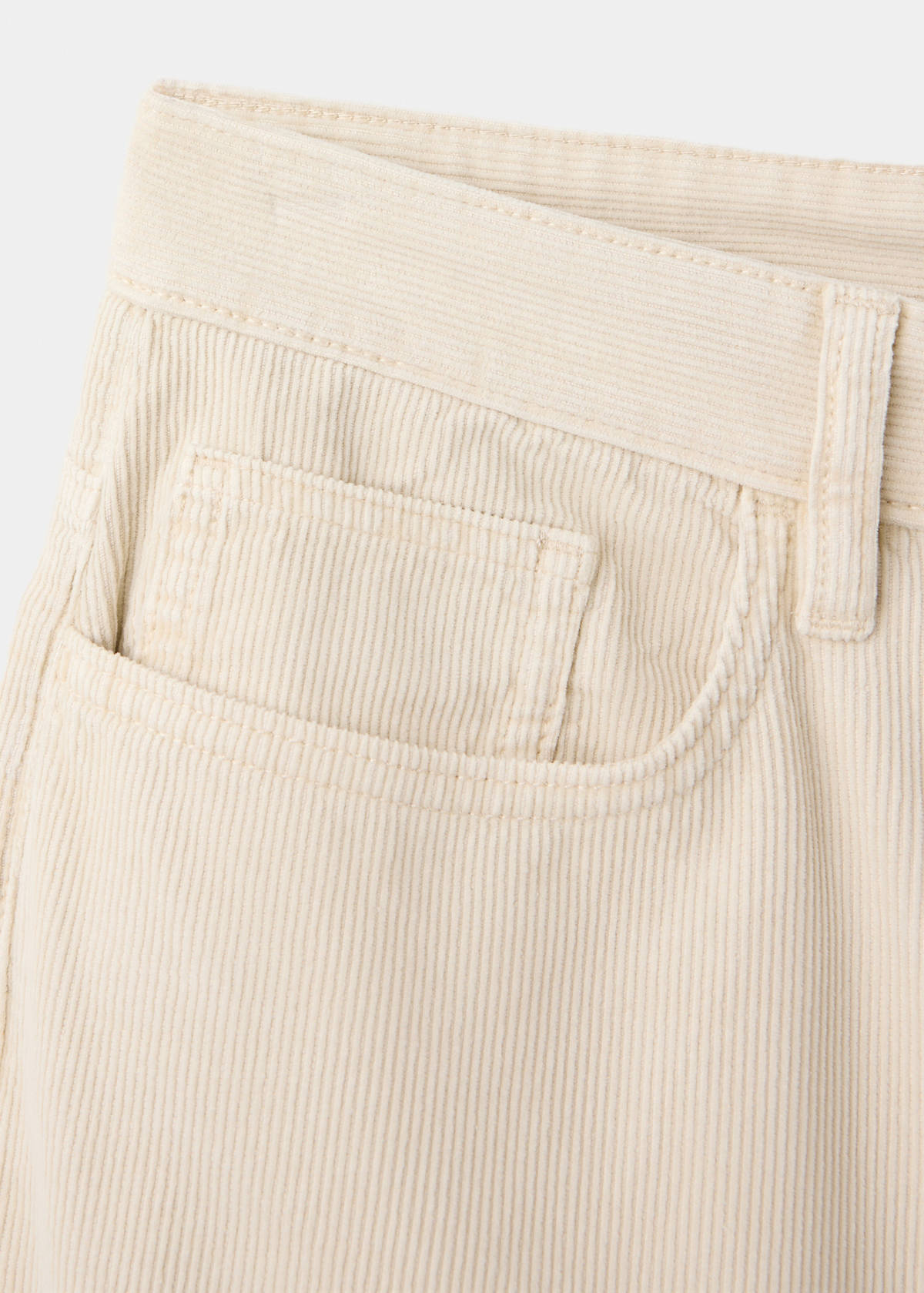 Straight corduroy trousers — Ecru