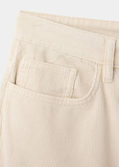 Straight corduroy trousers — Ecru 6