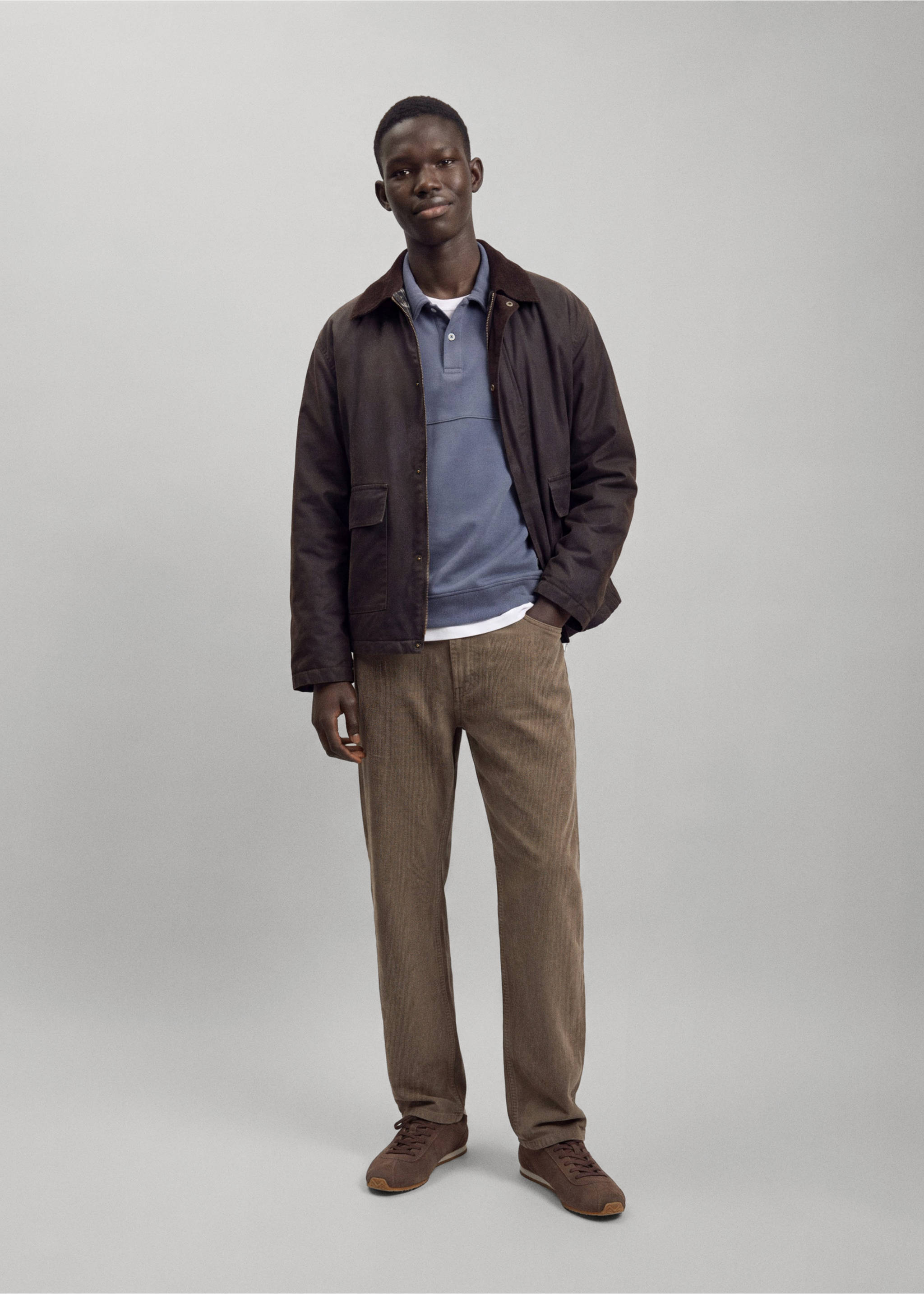 Straight corduroy trousers - General plane, Tobacco Brown. Ref: 37007783-00.