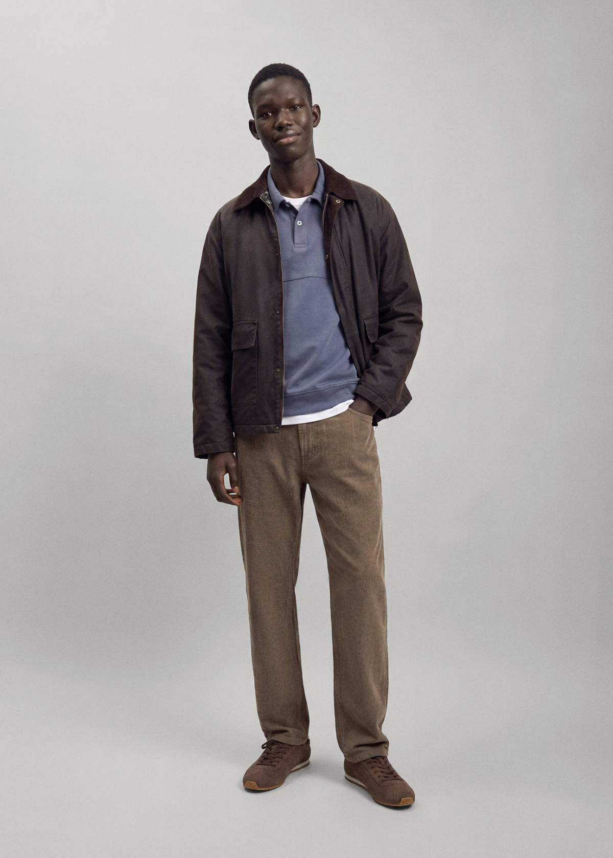 Straight corduroy trousers — Tobacco Brown