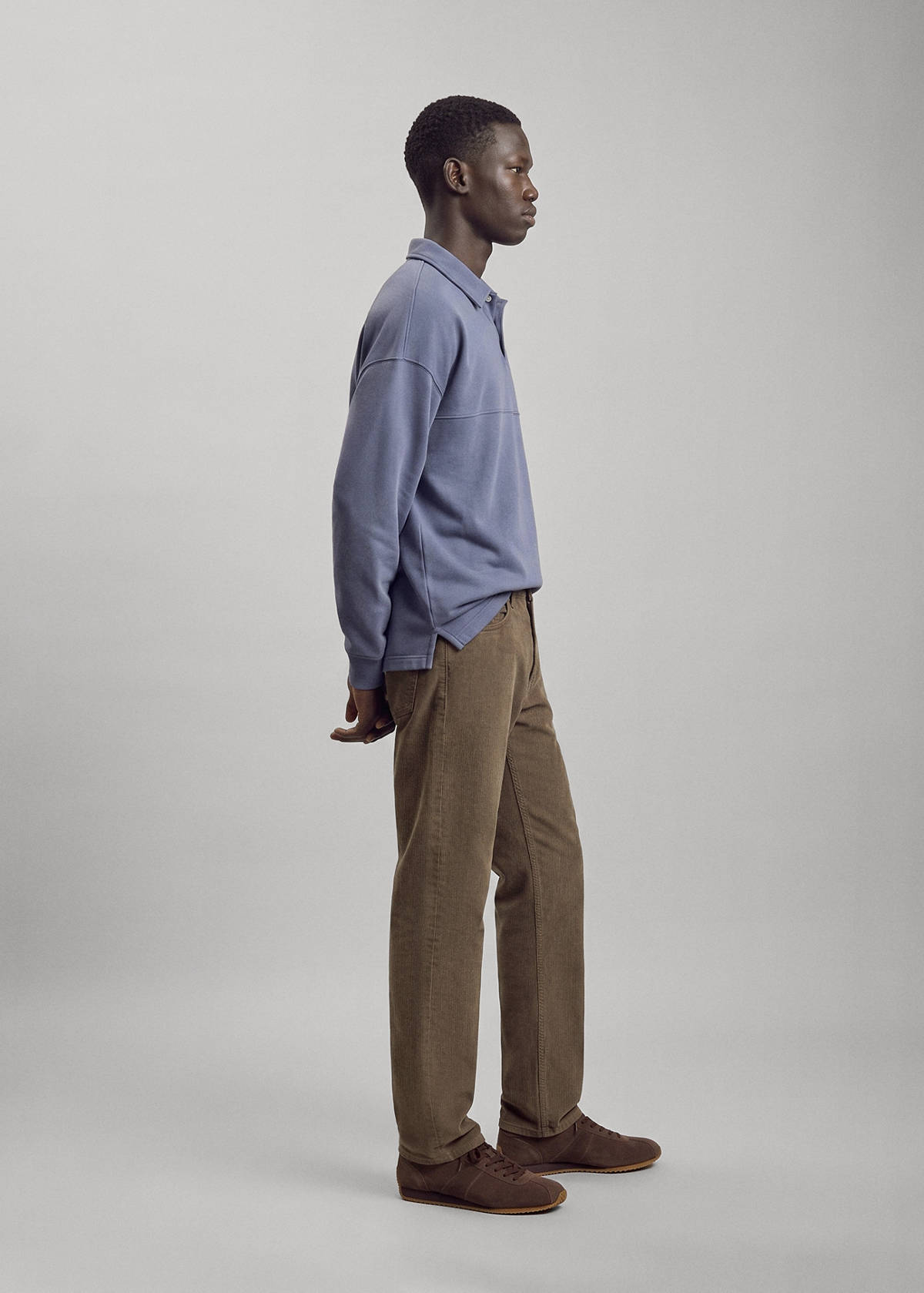 Straight corduroy trousers — Tobacco Brown