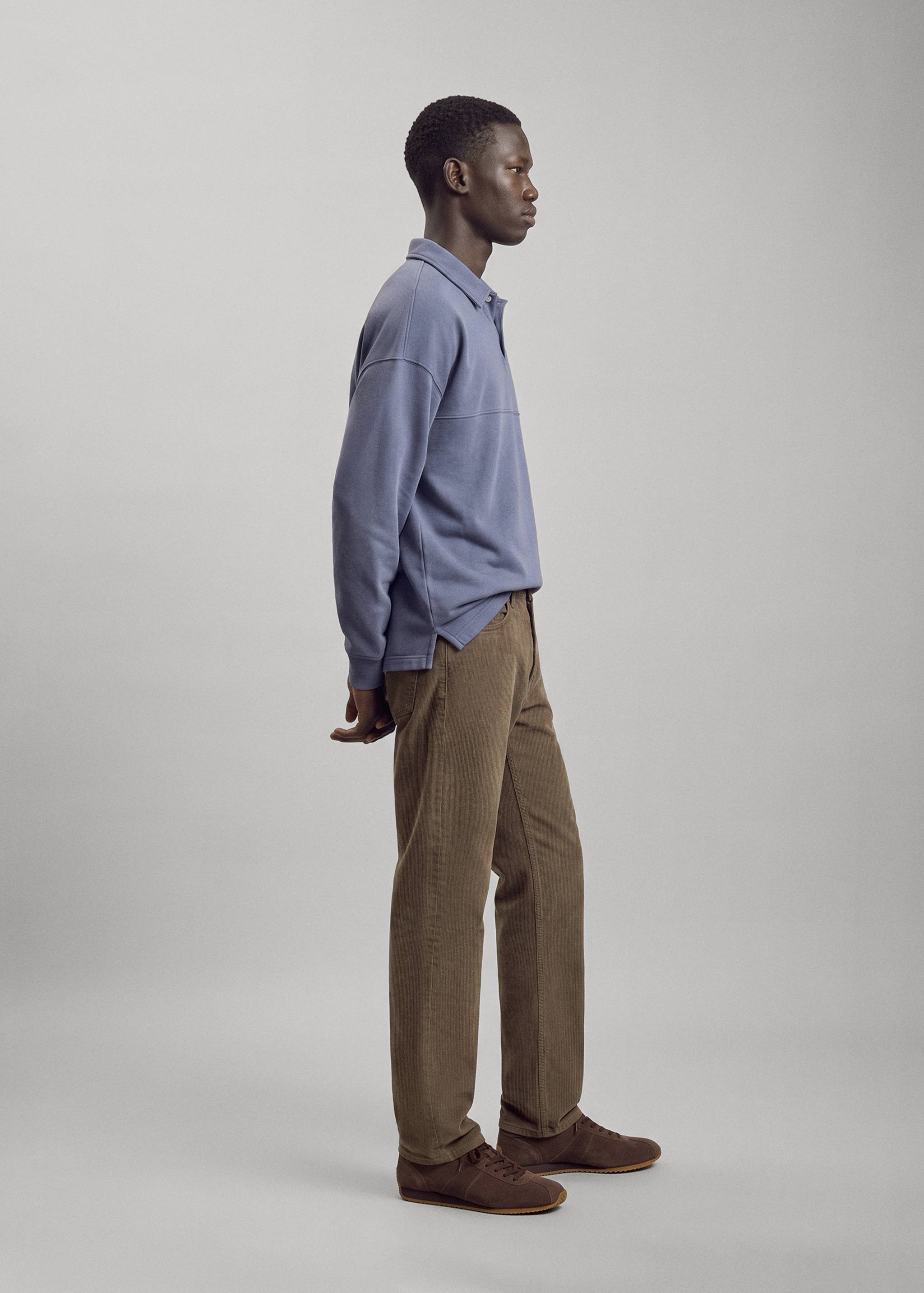 Straight corduroy trousers - Medium plane