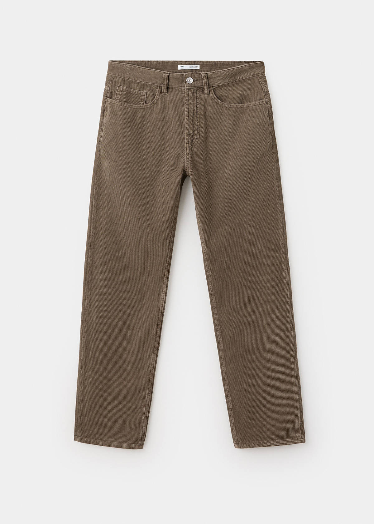 Straight corduroy trousers — Tobacco Brown