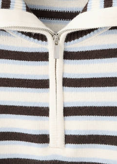 Striped sweater with perkins neck — Chocolate 6