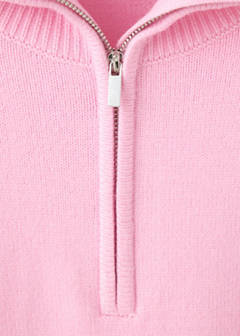 Striped sweater with perkins neck — Light Pink 6