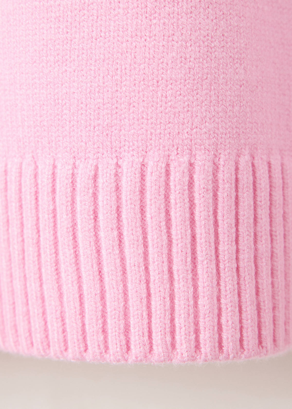 Striped sweater with perkins neck — Light Pink
