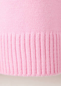 Striped sweater with perkins neck — Light Pink 7