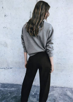 Round-neck knitted sweatshirt — Grey 3