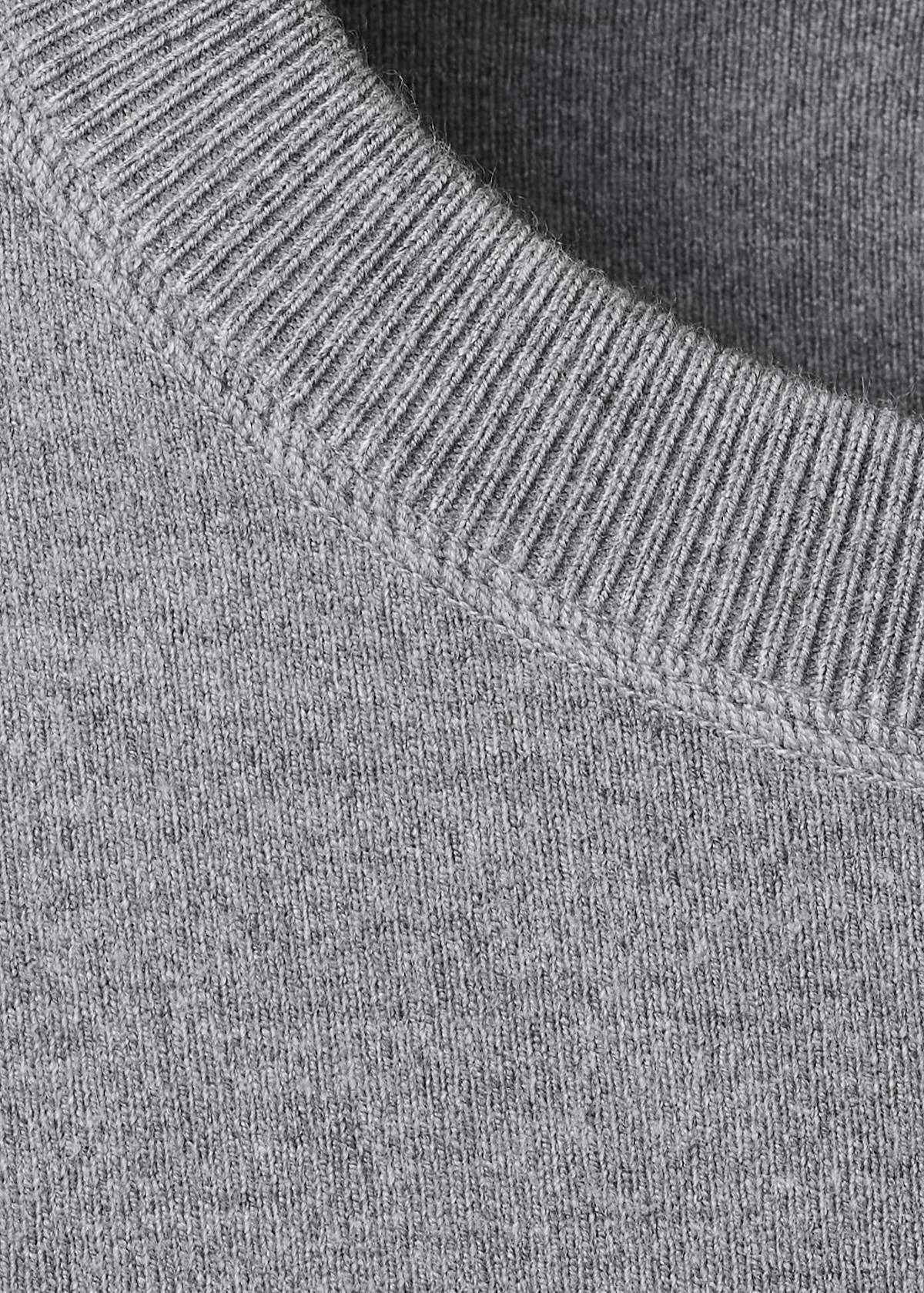 Round-neck knitted sweatshirt — Grey