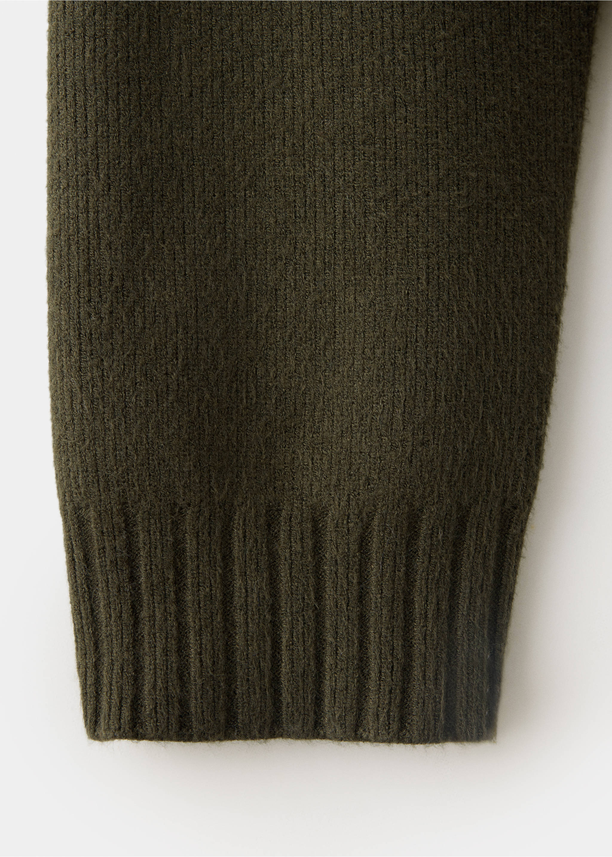 Funnel neck knit sweater - Details of the article 0, Khaki. Ref: 37007786-00.