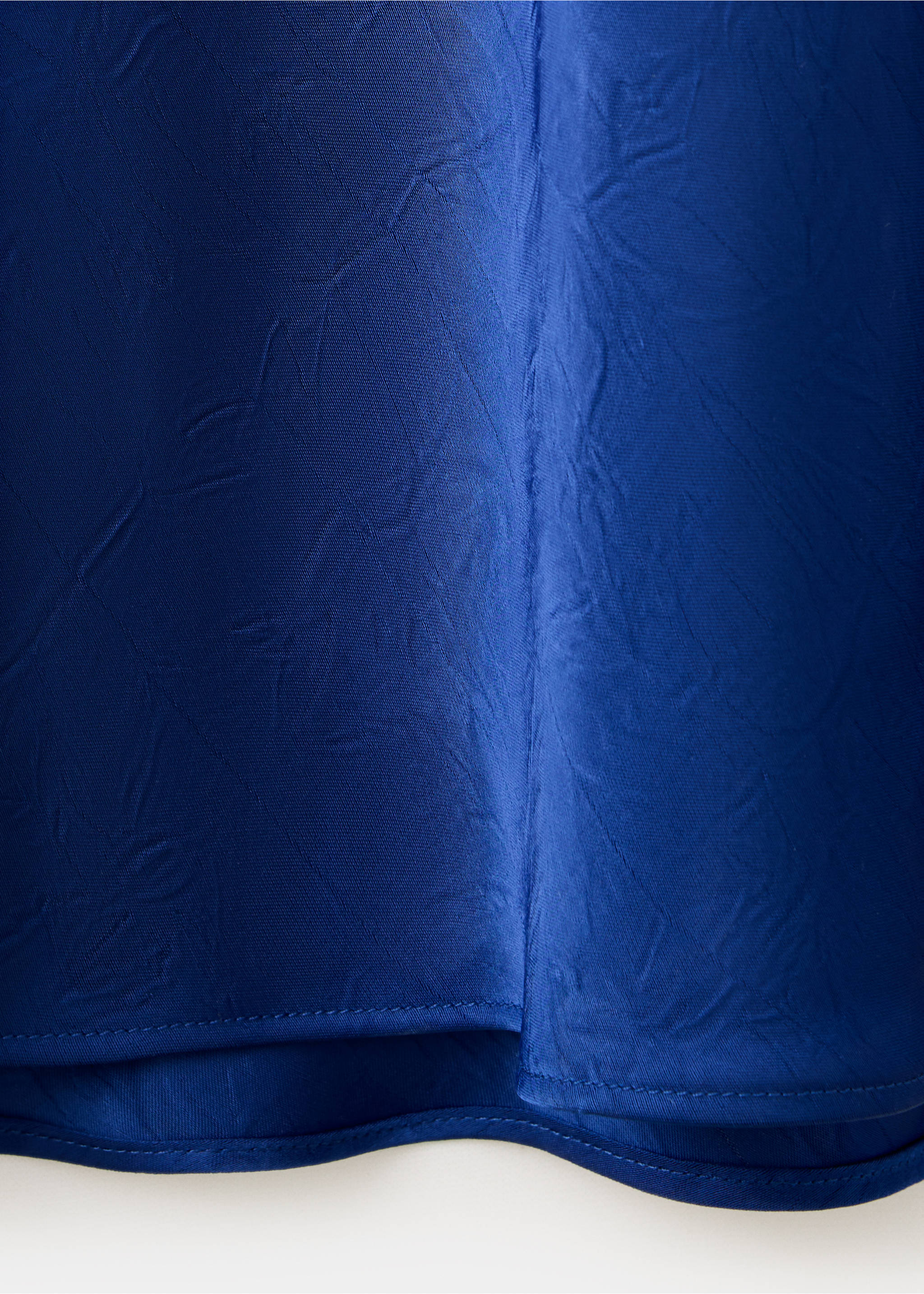 Satin halter neck dress - Details of the article 0, Blue. Ref: 37007788-00.