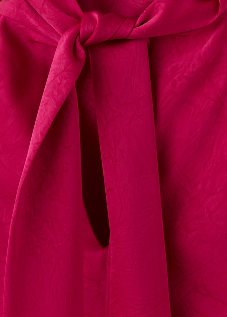 Satin halter neck dress — Fuchsia