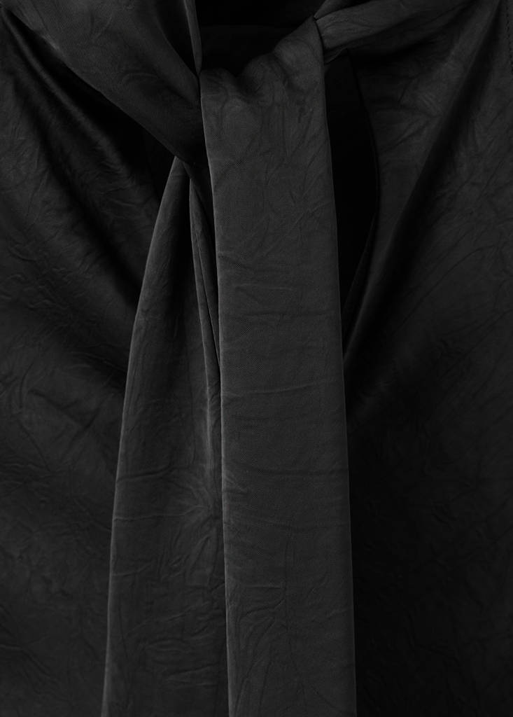 Satin halter neck dress — Black