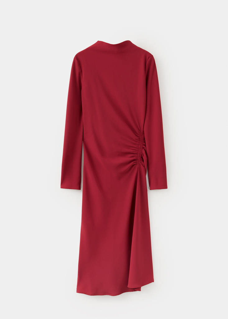 Long-sleeved ruched dress thumbnail 8