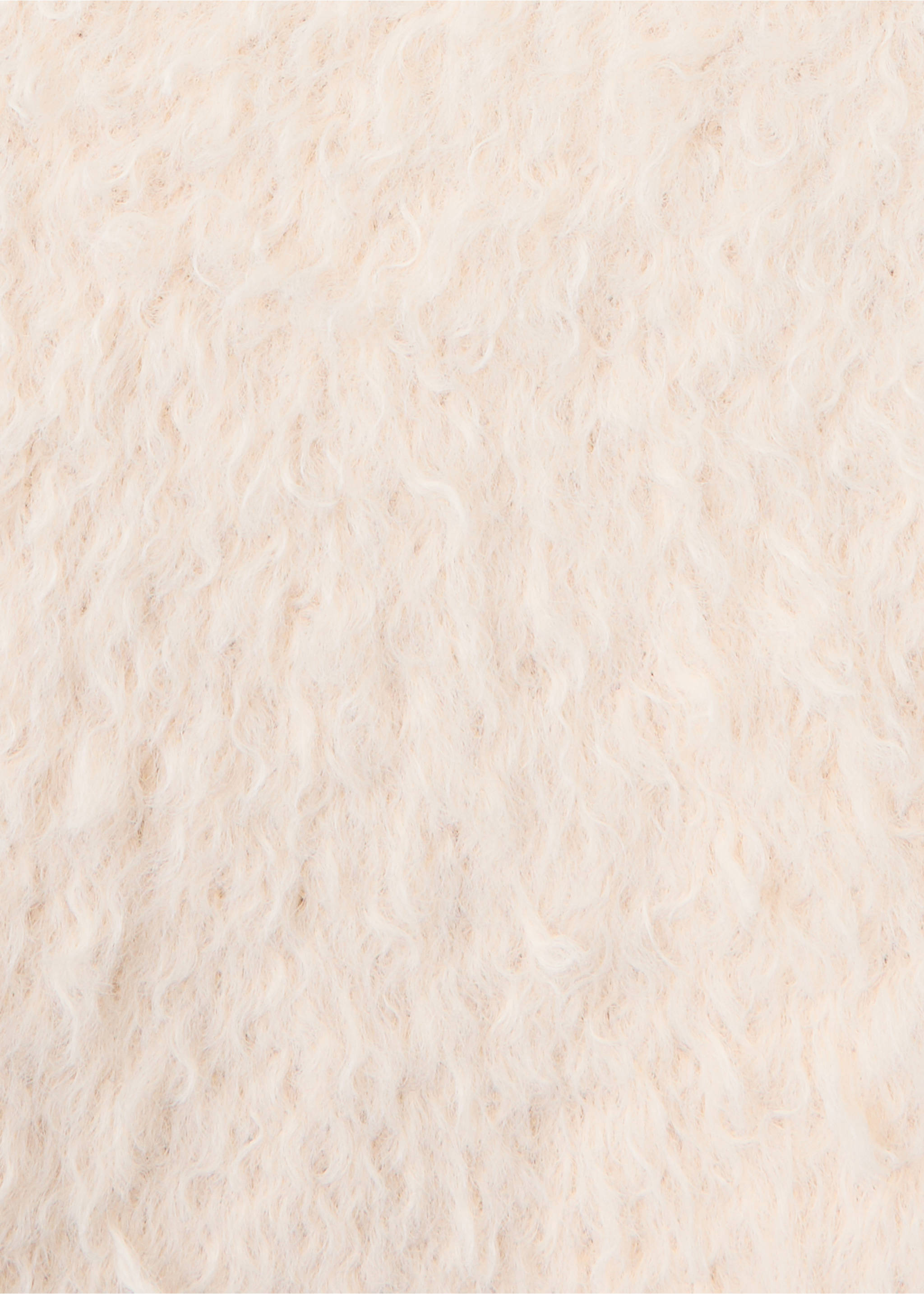 Close-up of a cream-coloured textured faux-fur jersey., Ecru. Ref: 37007796-00.