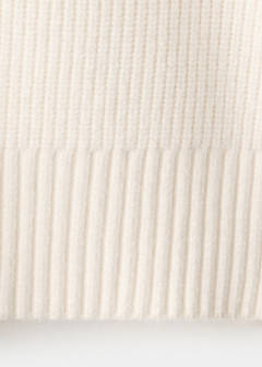 Ribbed V-neck jumper — Ecru 10