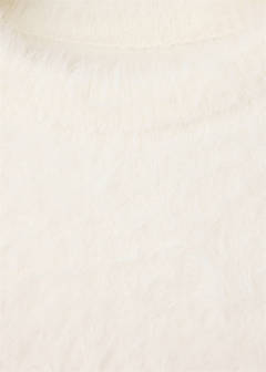 Faux fur jumper with a crew neck — Ecru 7