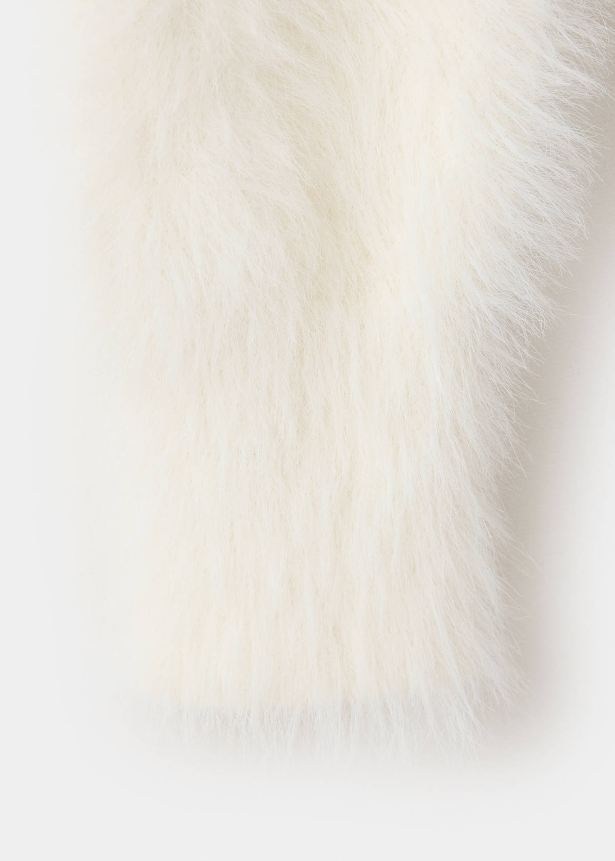 Faux fur jumper with a crew neck — Ecru
