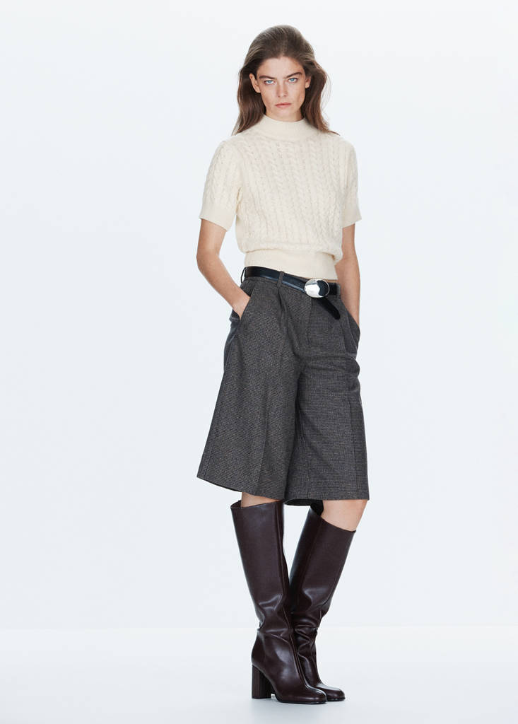 Short-sleeved braided sweater by Mango