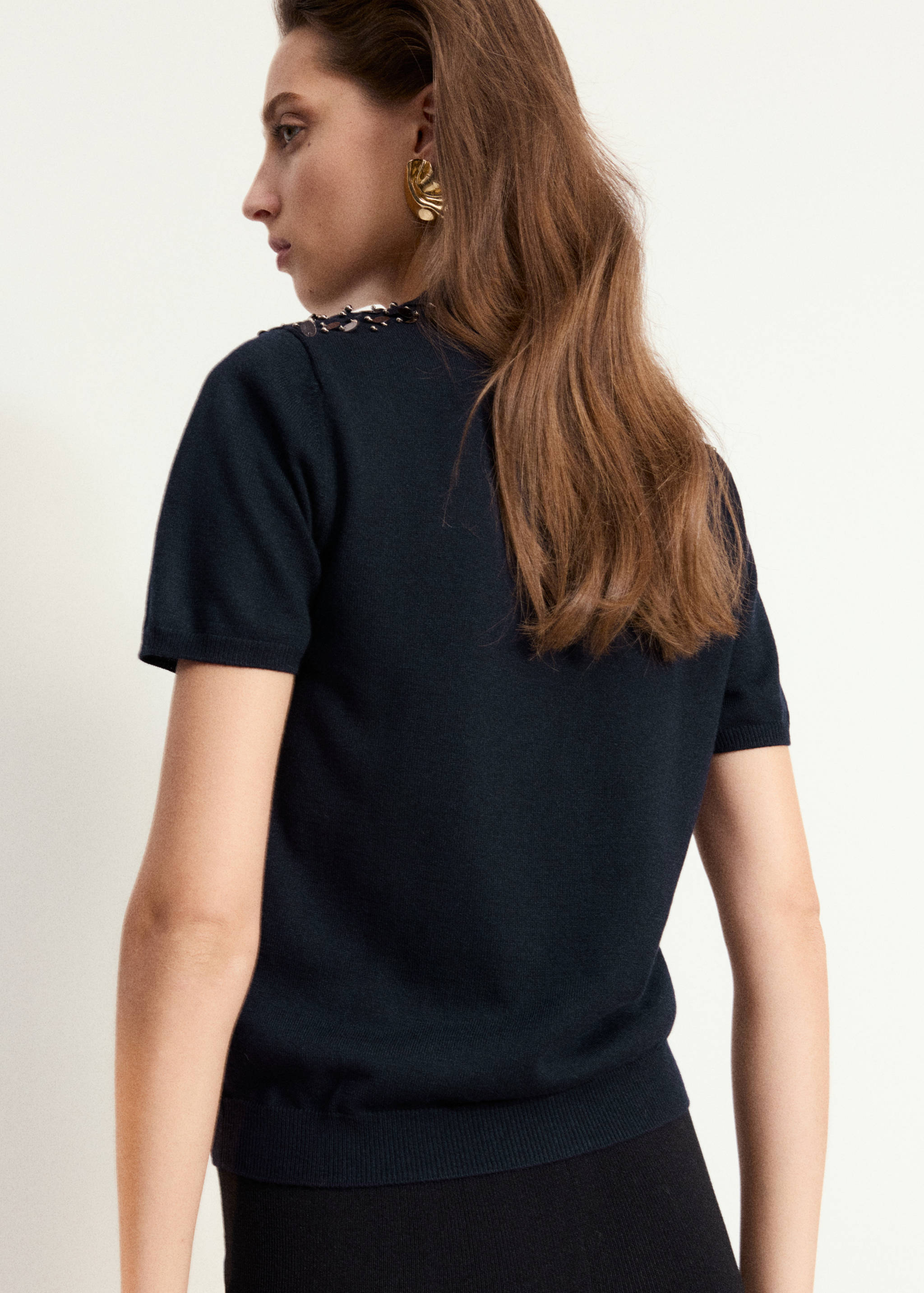 Sequin polo neck jumper - Reverse of the article
