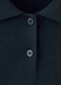 Sequin polo neck jumper — Navy 6