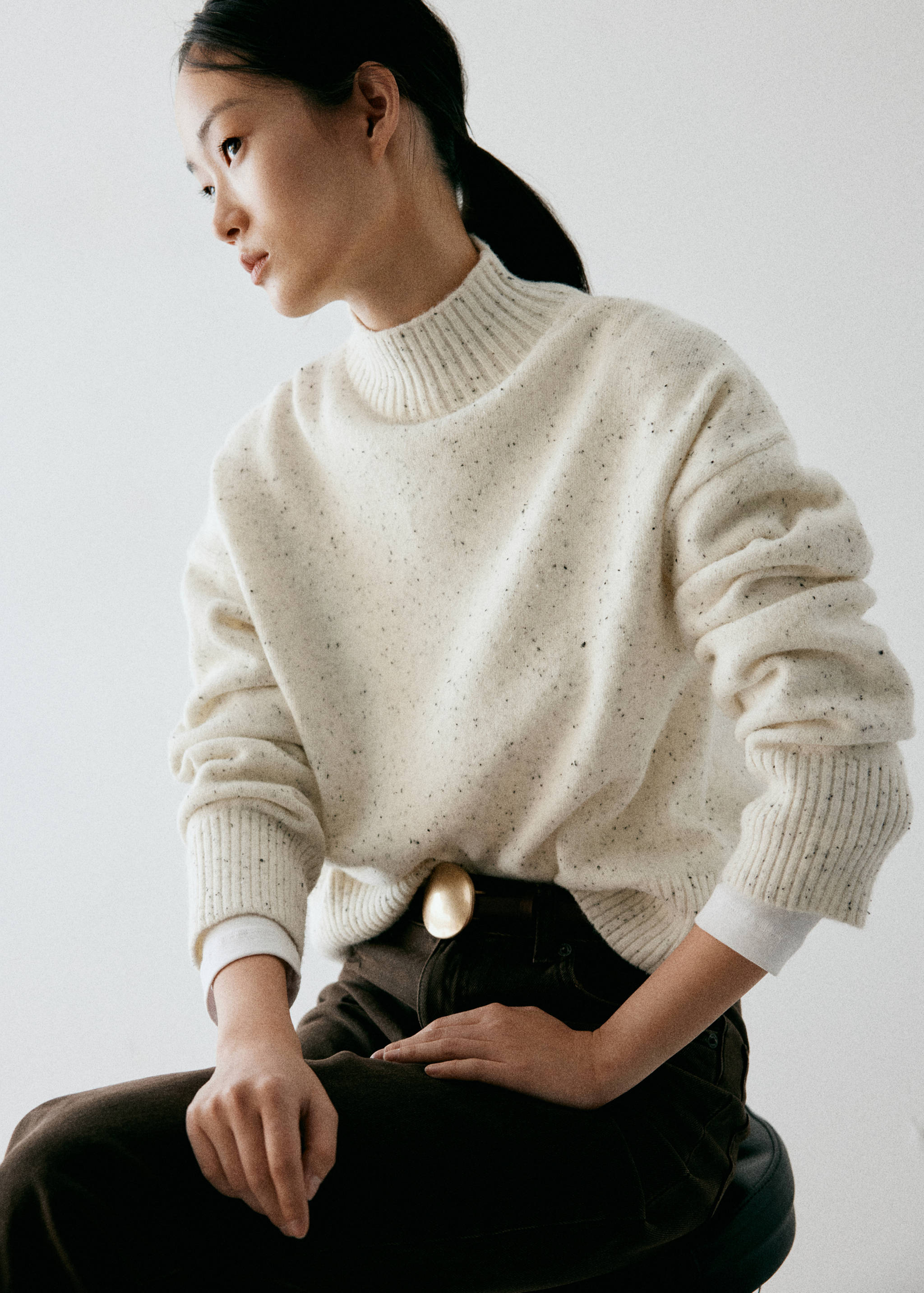 Marl high-neck jumper - Details of the article 1