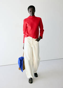 Turtleneck ribbed sweater — Red 2