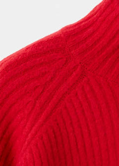 Turtleneck ribbed sweater — Red 7
