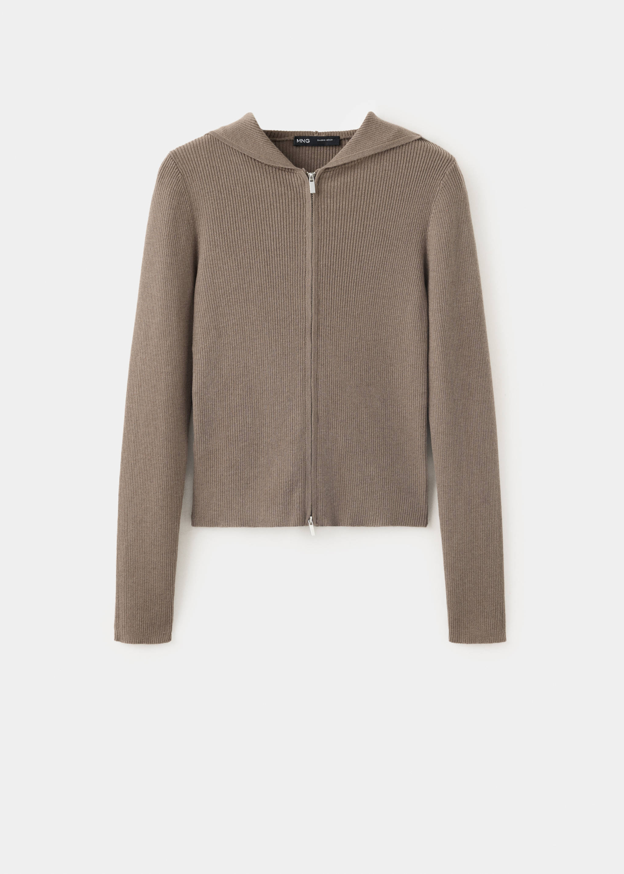 Cardigan maille côtelée capuche - Article sans modèle