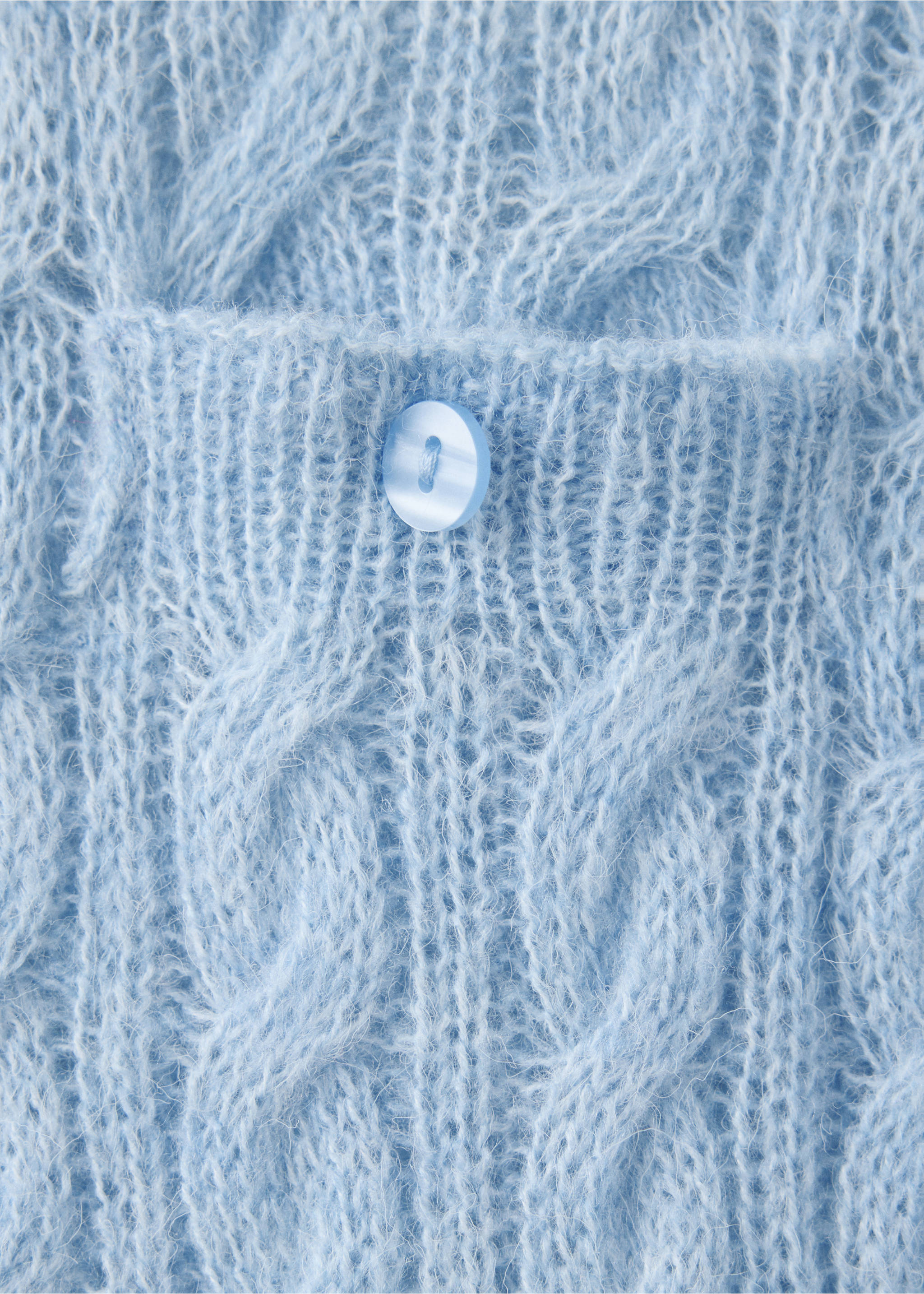 Jersey trenzado cuello polo - Detalle del artículo 0, Azul celeste. Ref: 37007818-00.