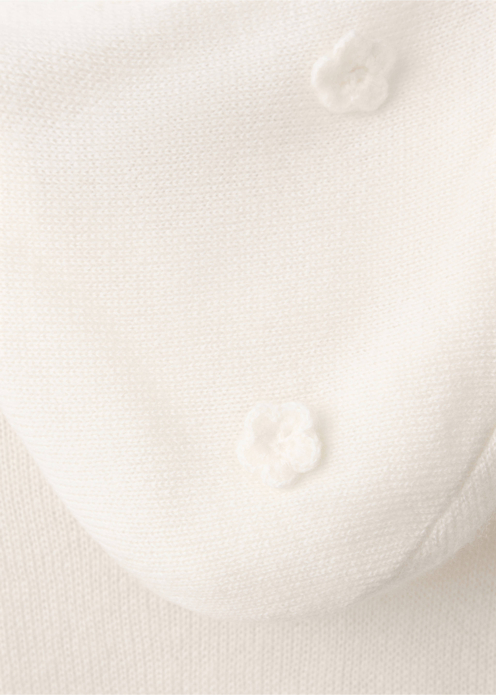 Jersey hoodie with floral detail - Details of the article 0, Vanilla. Ref: 37007819-00.
