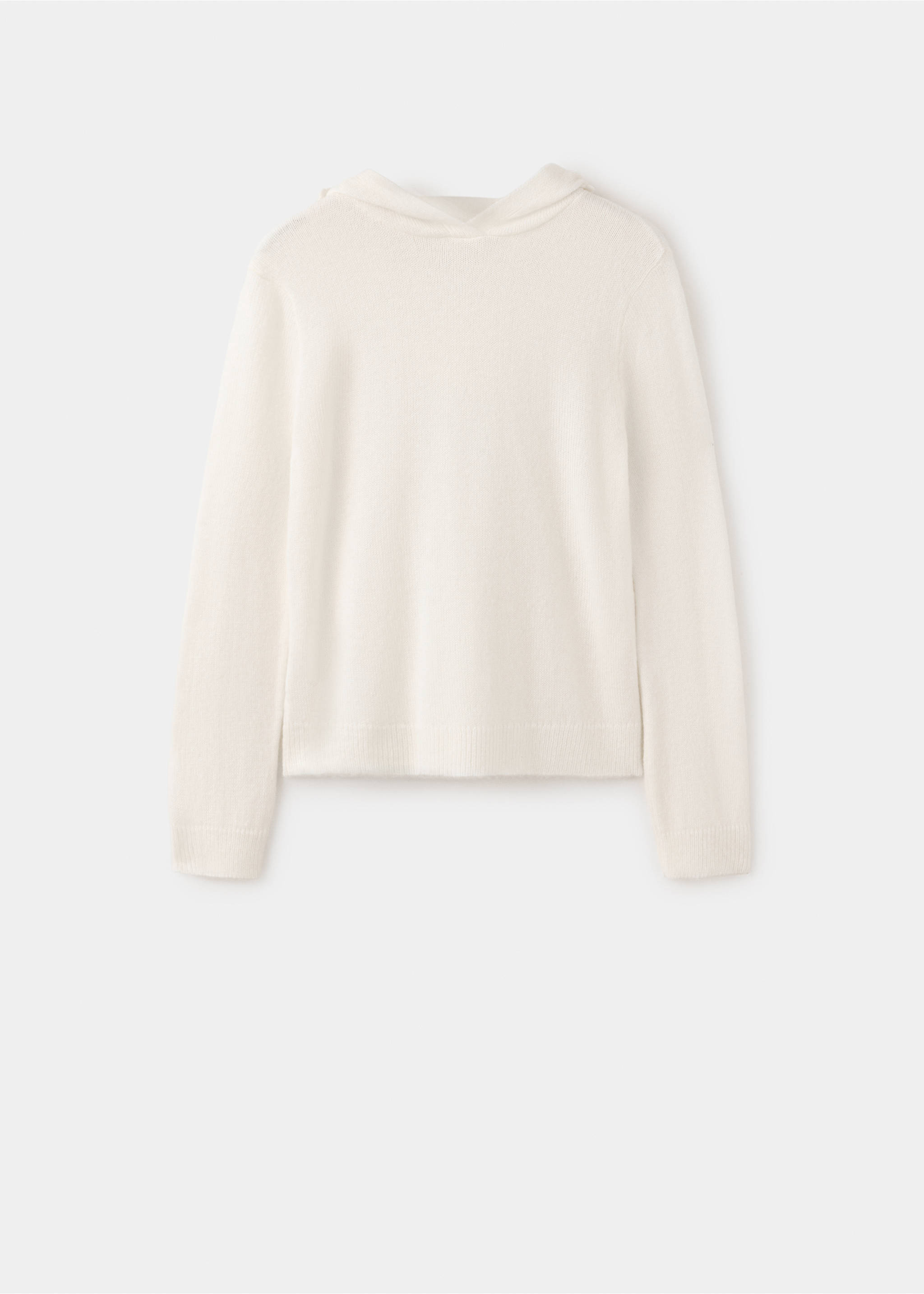 Jersey hoodie with floral detail - Article without model, Vanilla. Ref: 37007819-00.