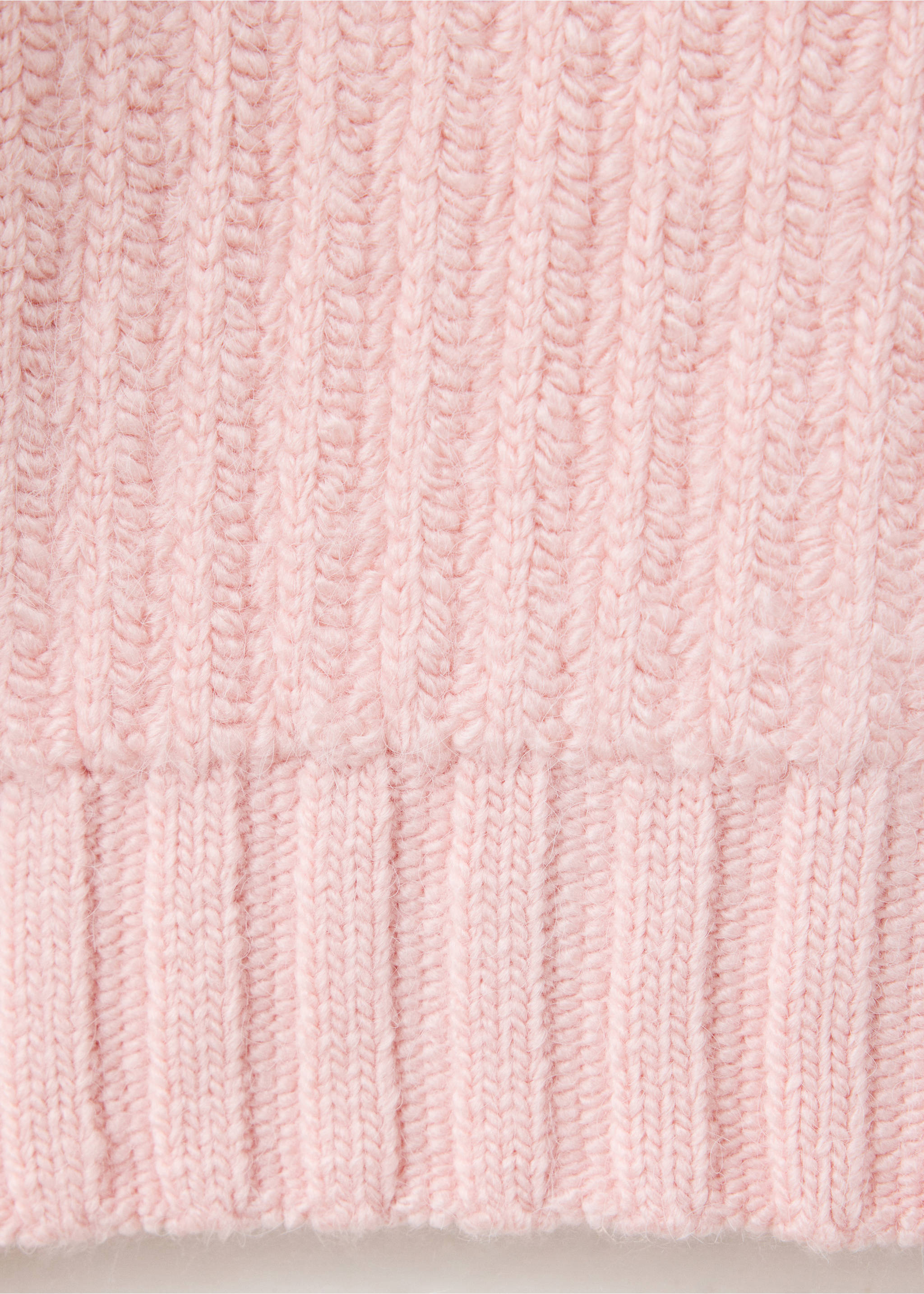 Pink knit jumper fabric detail showing ribbed texture., Pink. Ref: 37007821-00.