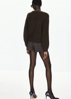 Marled cable-knit jumper — Brown 3