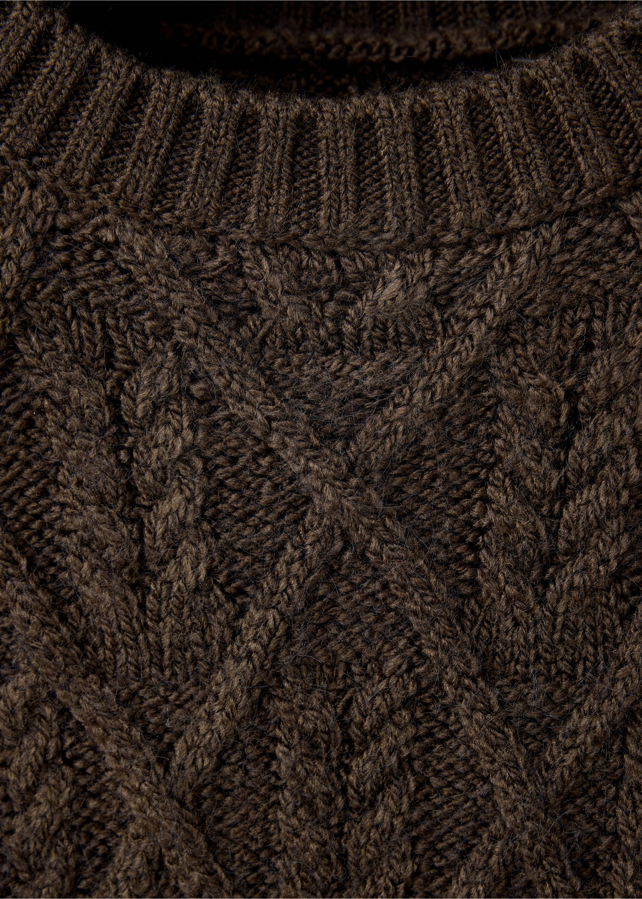 Marled cable-knit jumper - Details of the article 8, Brown. Ref: 37007822-00.