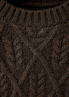 Marled cable-knit jumper — Brown 6