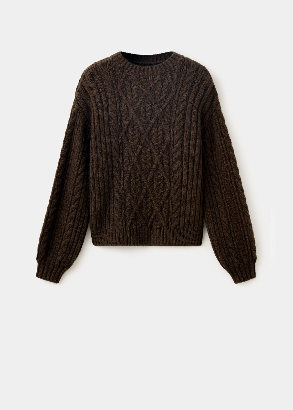 Marled cable-knit jumper — Brown