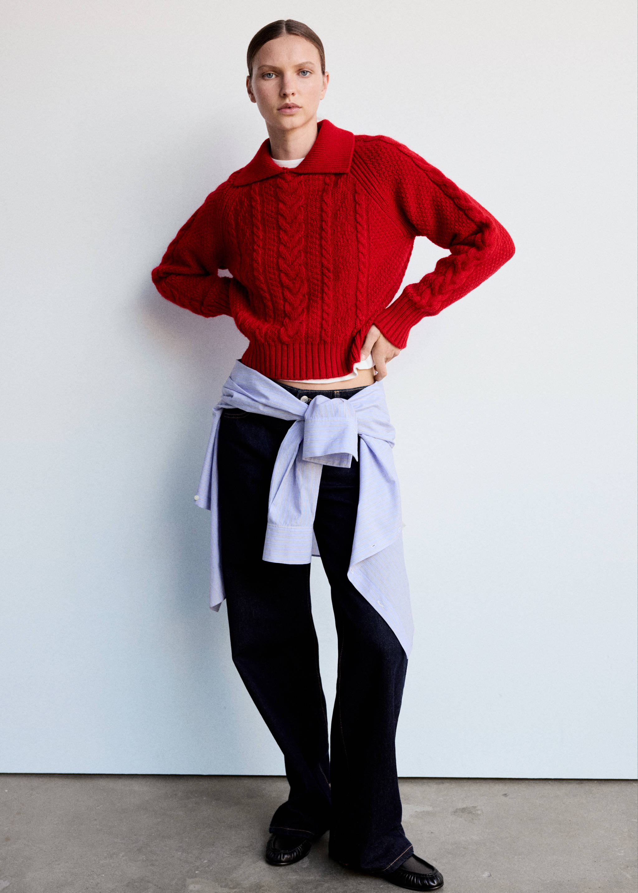 Knitted cropped sweater - General plane