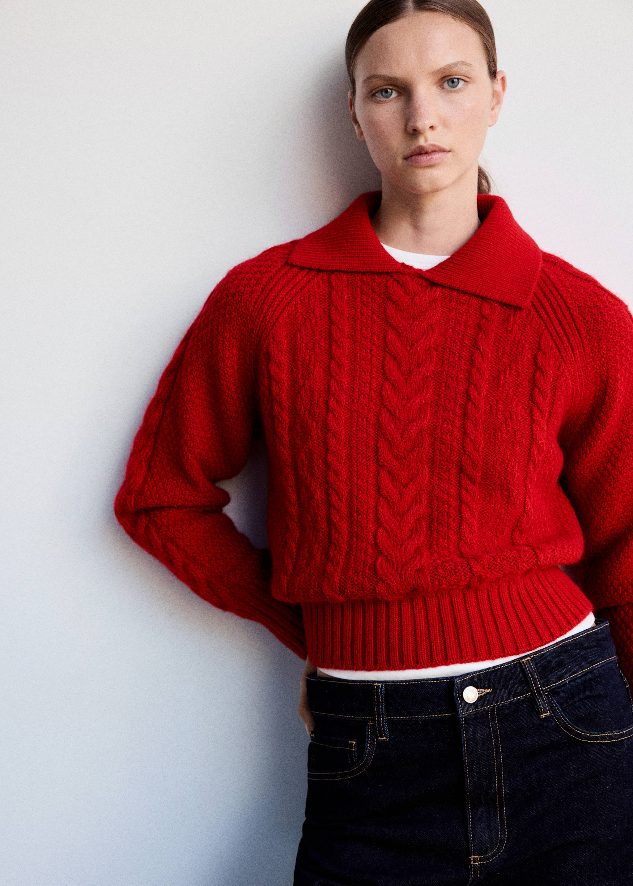 Knitted cropped sweater - Medium plane