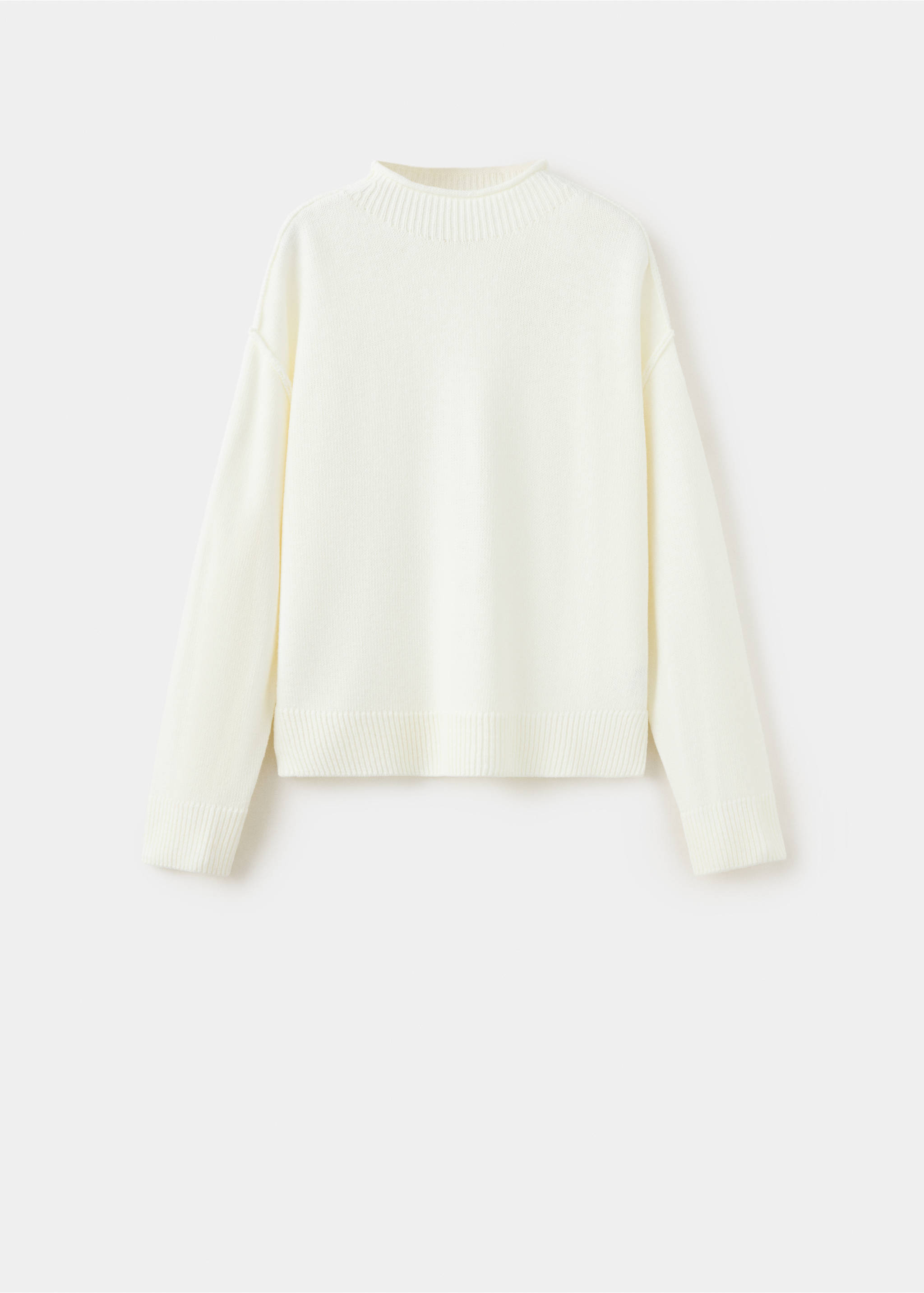 Mid-weight jumper with a high neck - Article without model, Ecru. Ref: 37007826-00.